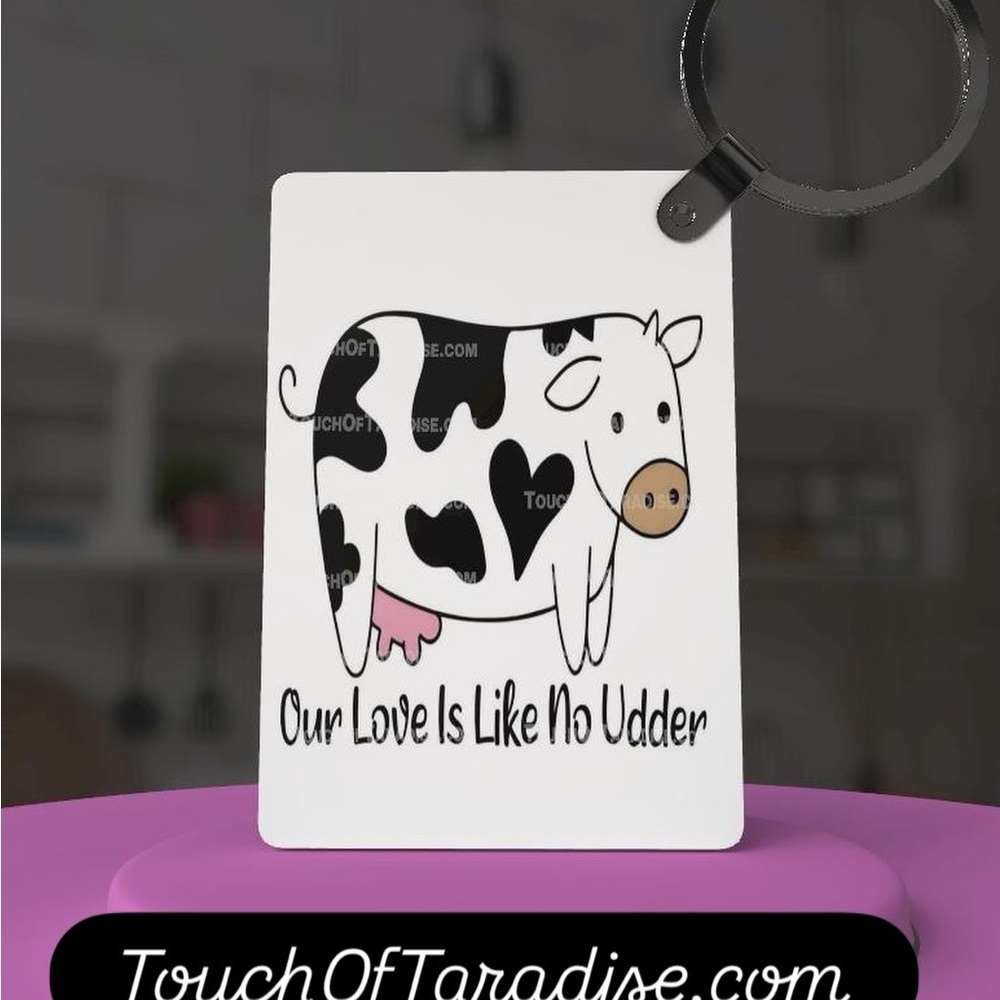 Cute Cow Print Keychain